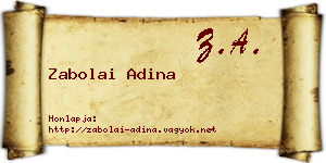 Zabolai Adina névjegykártya